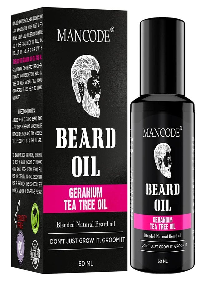 MAN CODE Mancode Beard Growth Oil for Men - 60ml More Beard Growth, With Geranium & Tea Tree Natural Oils including Vitamin E, Nourishment & Strengthening, No Harmful Chemicals - Image 1